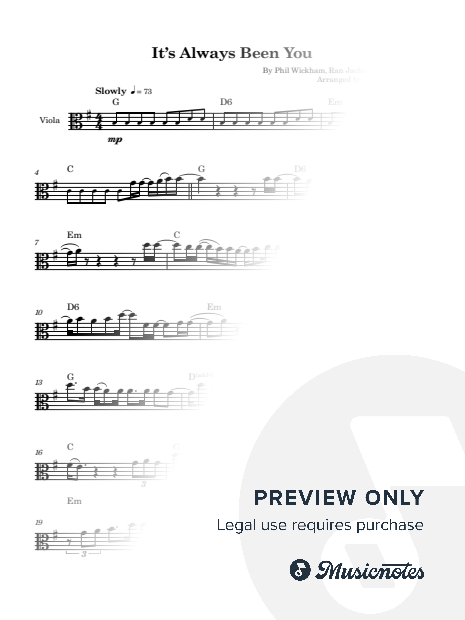 It's Always Been You - Phil Wickham | Viola with Chords