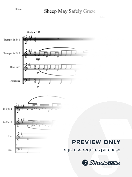 Sheep May Safely Graze (Brass Quartet)