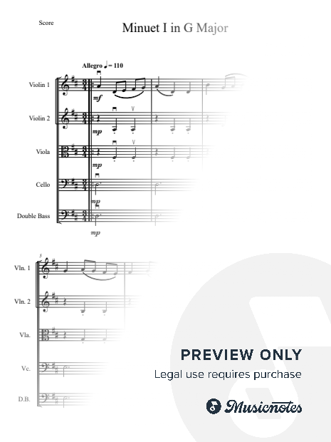 Minuet in G (String Orchestra or Quintet)