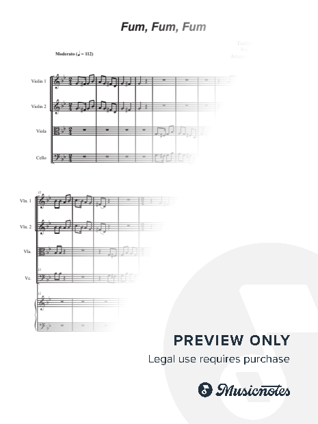 Fum, Fum, Fum (String Quartet and Piano)