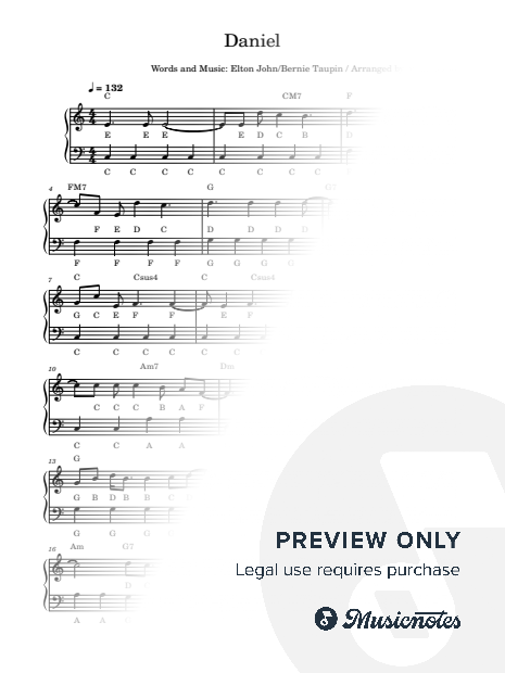 Daniel Sheet Music — Letter Noteheads/Beginner Notes
