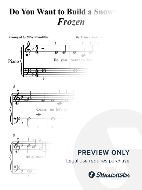 Do You Want to Build a Snowman? Easy Piano