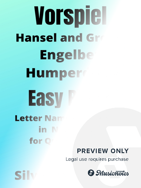 Vorspiel Hansel and Gretal Easy Piano Sheet Music