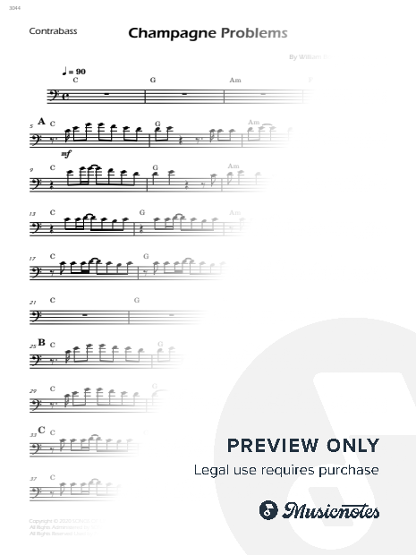 Champagne Problems - Contrabass Solo - W/Chords