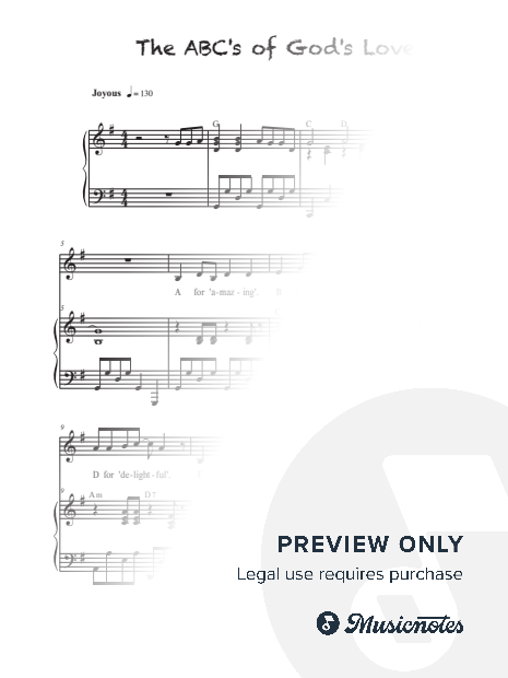 The ABC's of God's Love (Unison choir)