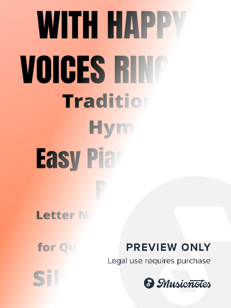 With Happy Voices Ringing Easy Piano Large Print Sheet Music