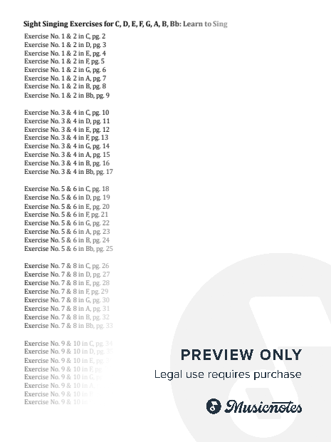 Sight Singing Exercises for C, D, E, F, G, A, B, Bb Major (Learn to Sing)