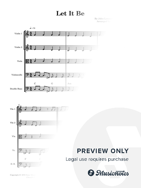 Let It Be - The Beatles | String Quintet with Chords