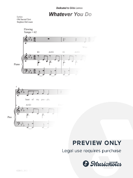 Whatever You Do (Unison choir - Medium Key)