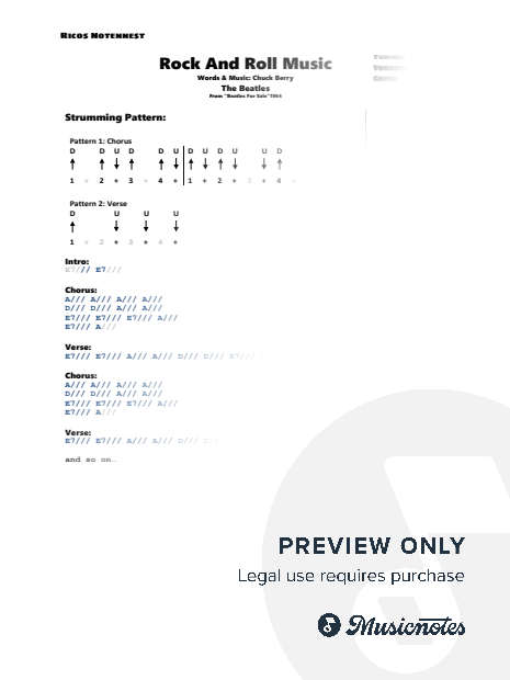 Rock and Roll Music by Chuck Berry, Beatles Version - Ukulele Arrangement