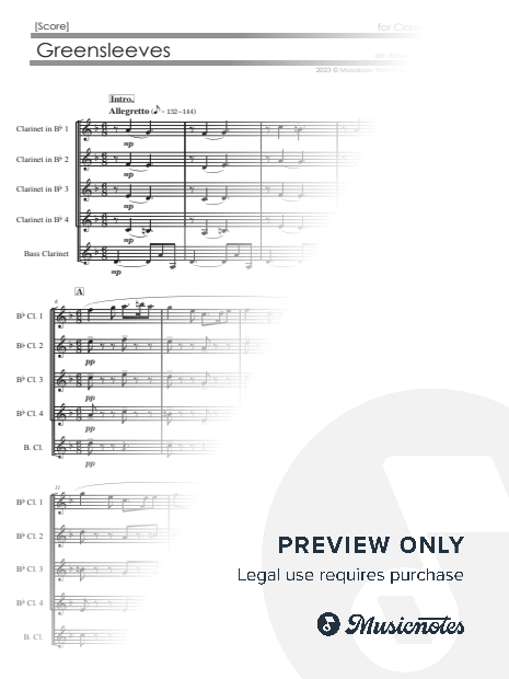 Greensleeves [Clarinet Quintet]