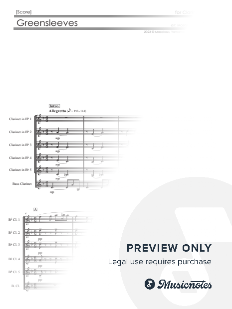 Greensleeves [Clarinet Sextet]