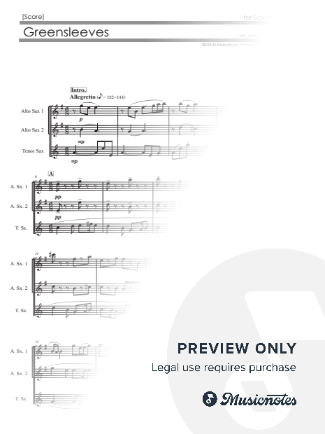 Greensleeves [Saxophone Trio (AAT)]