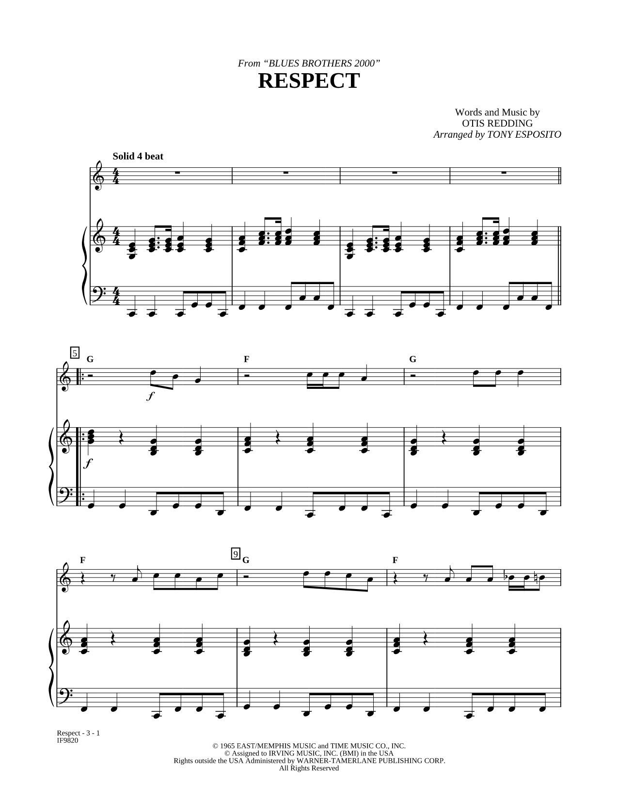 Respect - Piano Accompaniment