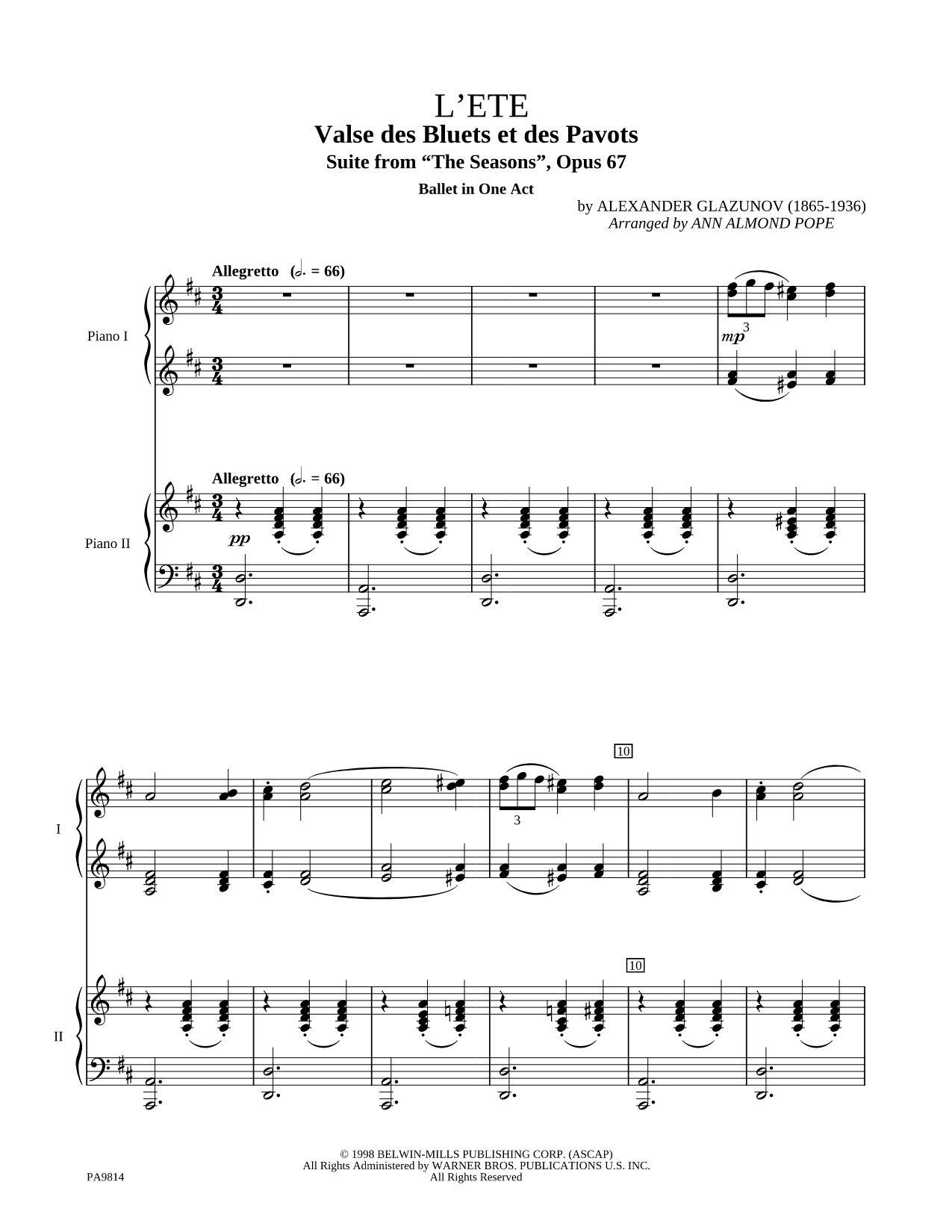 L'Ete - Valse des Bluets et des Pavot