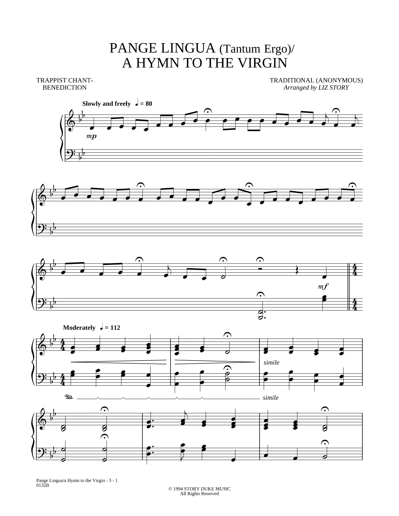 Pange Lingua (Tantum Ergo) / A Hymn to the Virgin