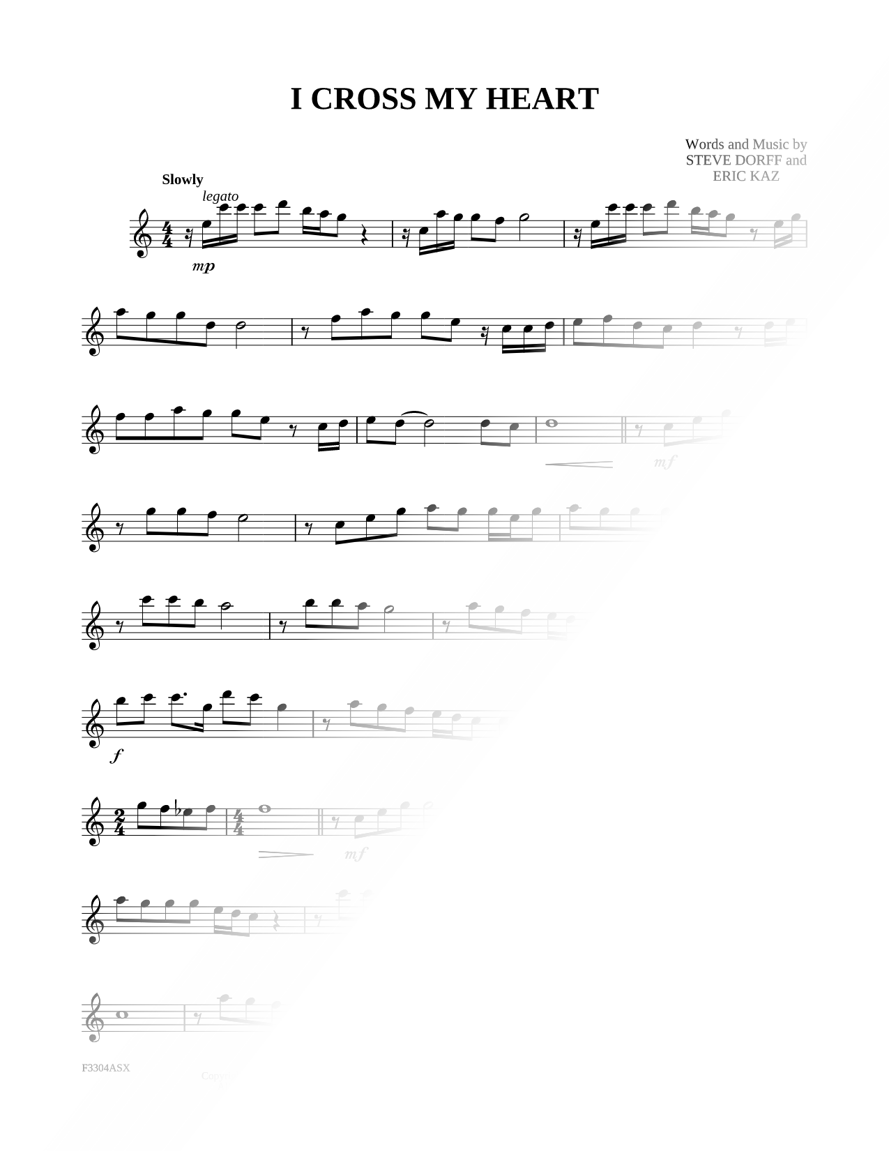 I Cross My Heart - Alto Saxophone