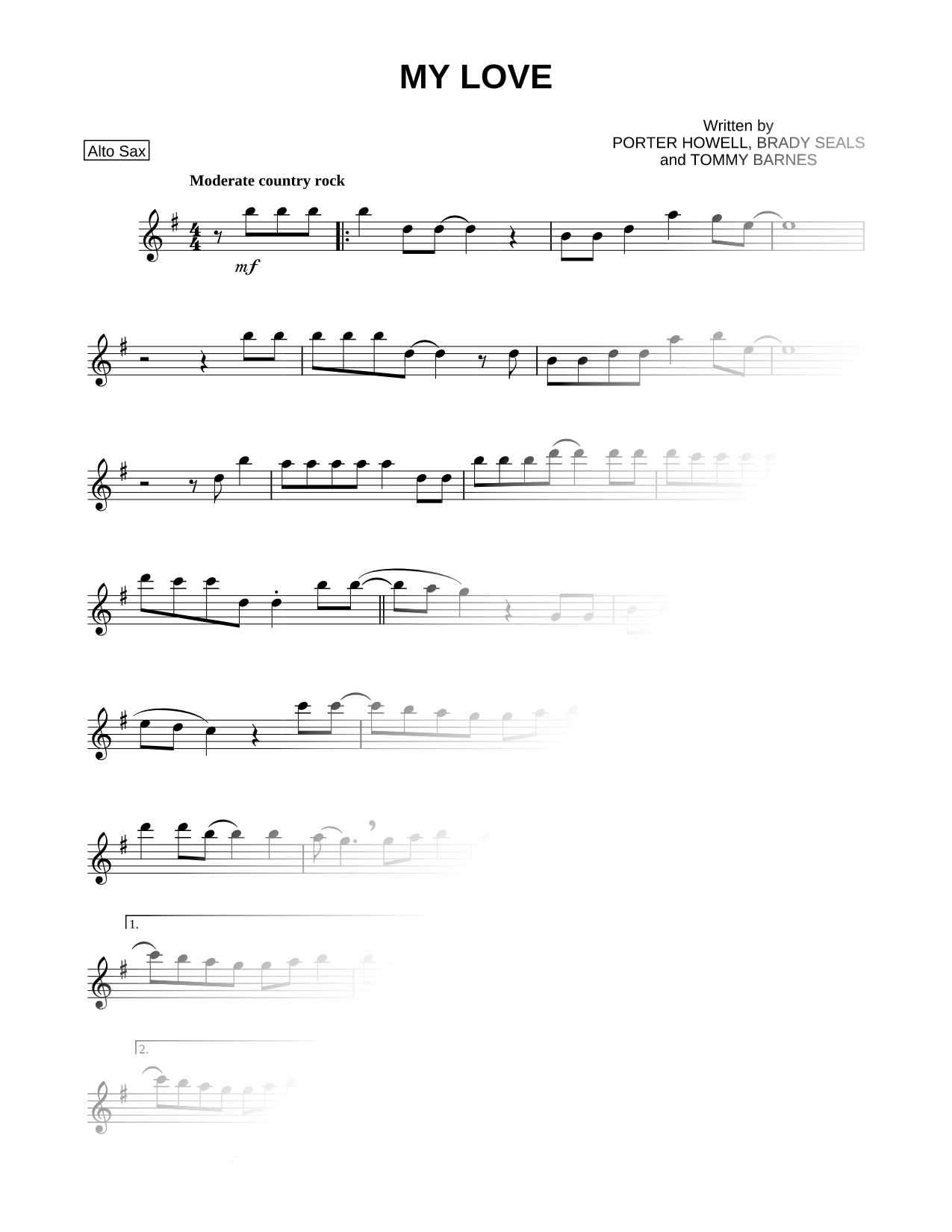 My Love - Alto Sax