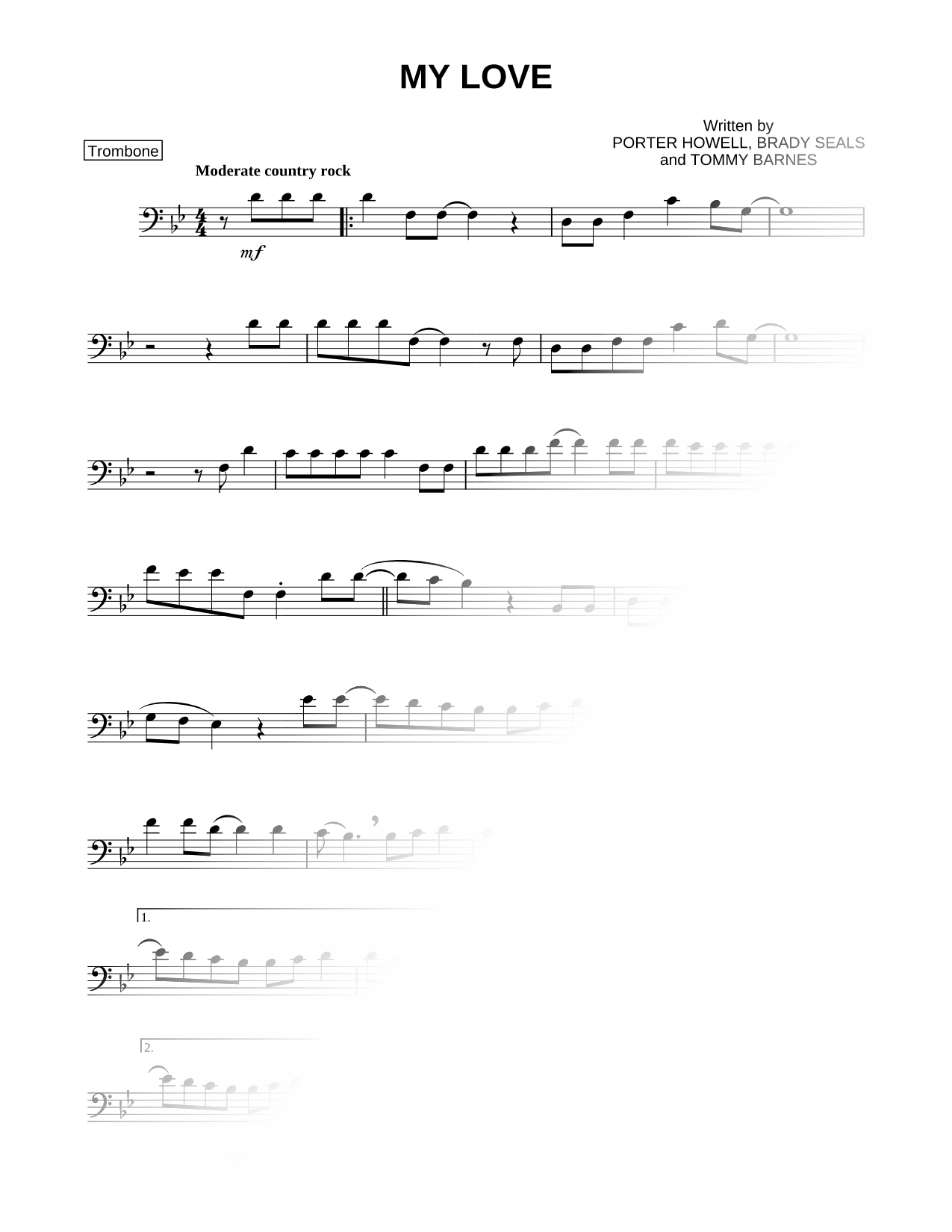 My Love - Trombone