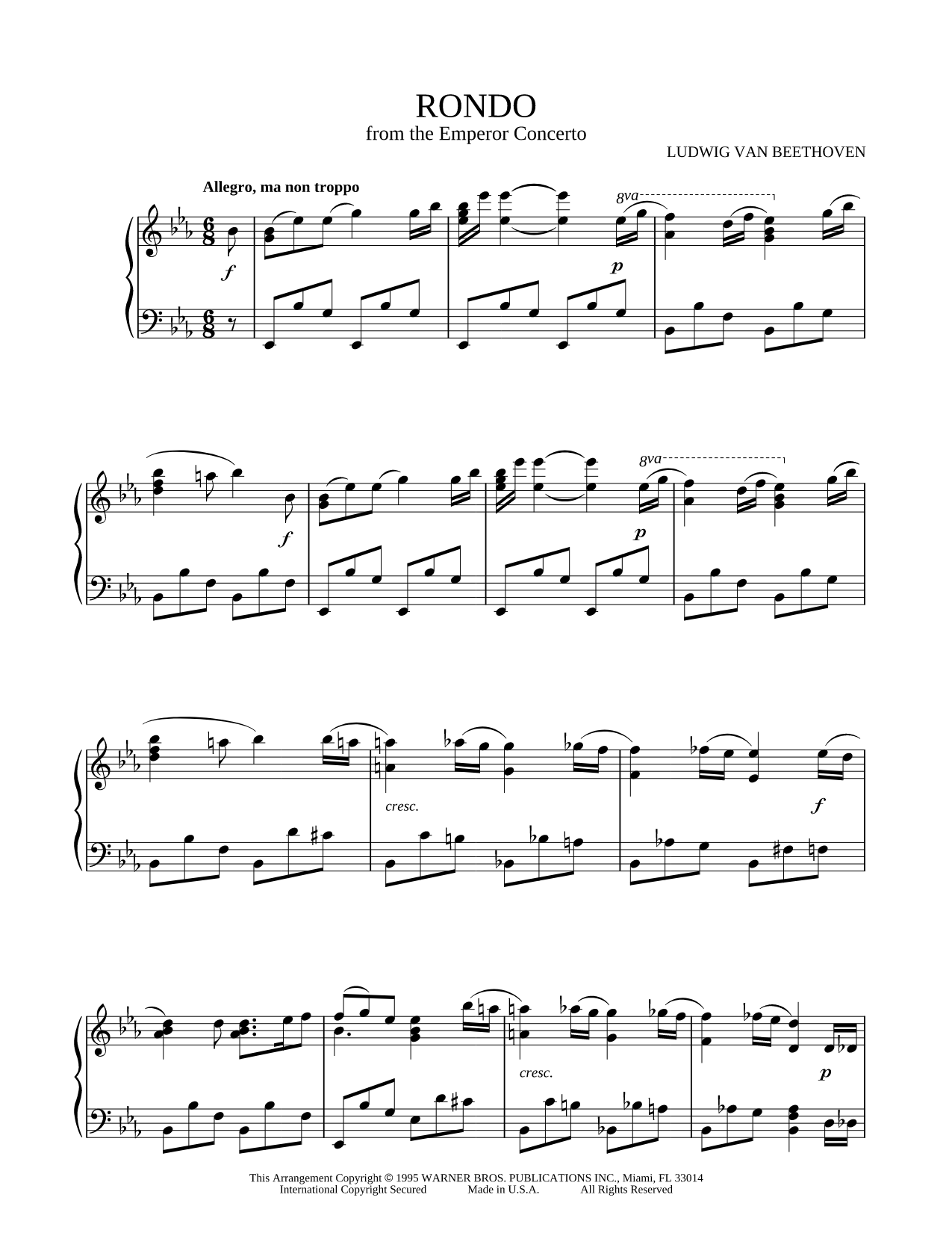 Rondo, from the Piano Concerto No. 5 "Emperor" (excerpt)