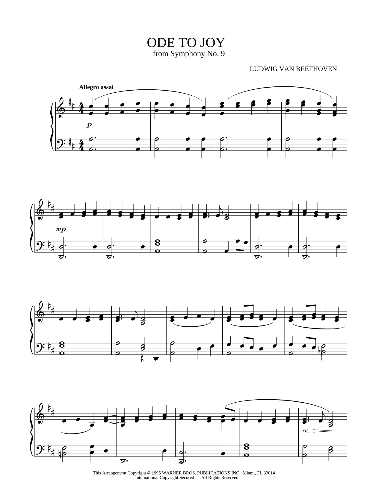 Ode to Joy, from Symphony No. 9 in D minor (excerpt)