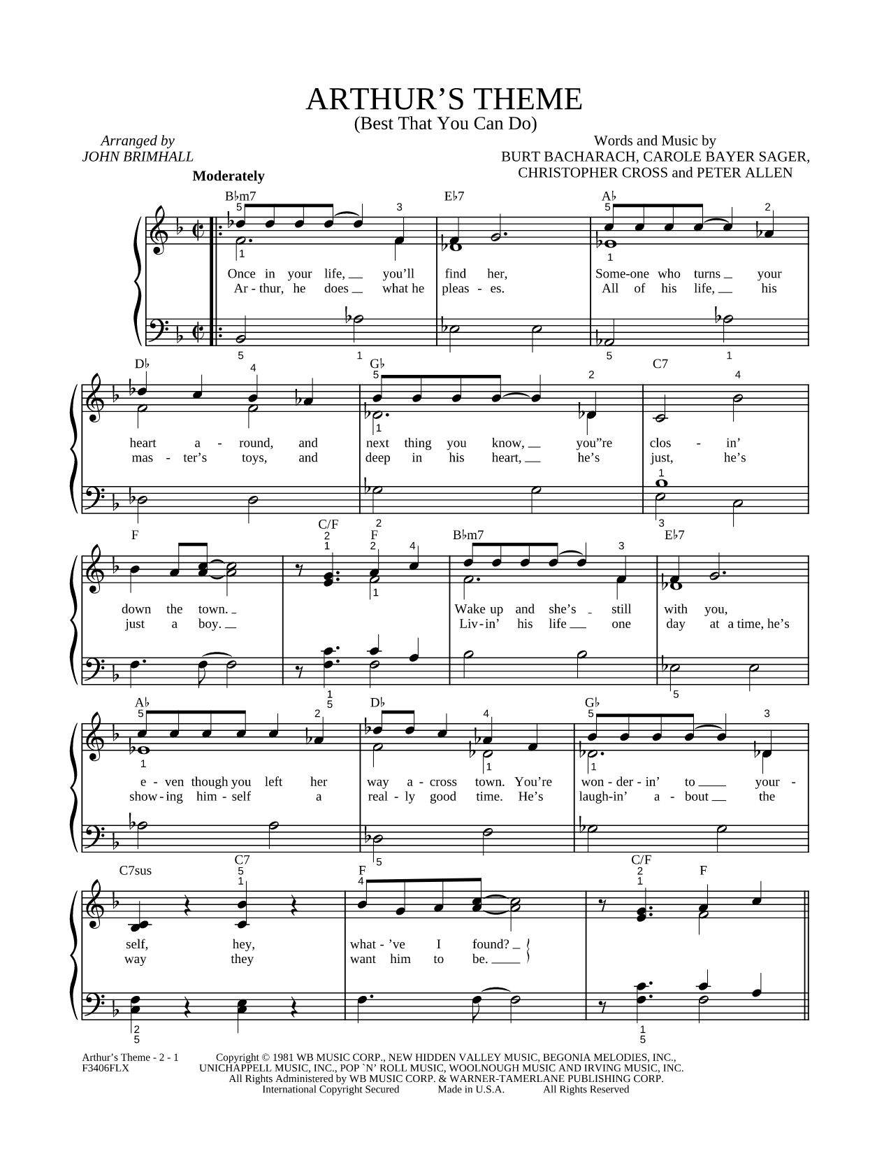 Arthur's Theme (Best That You Can Do)