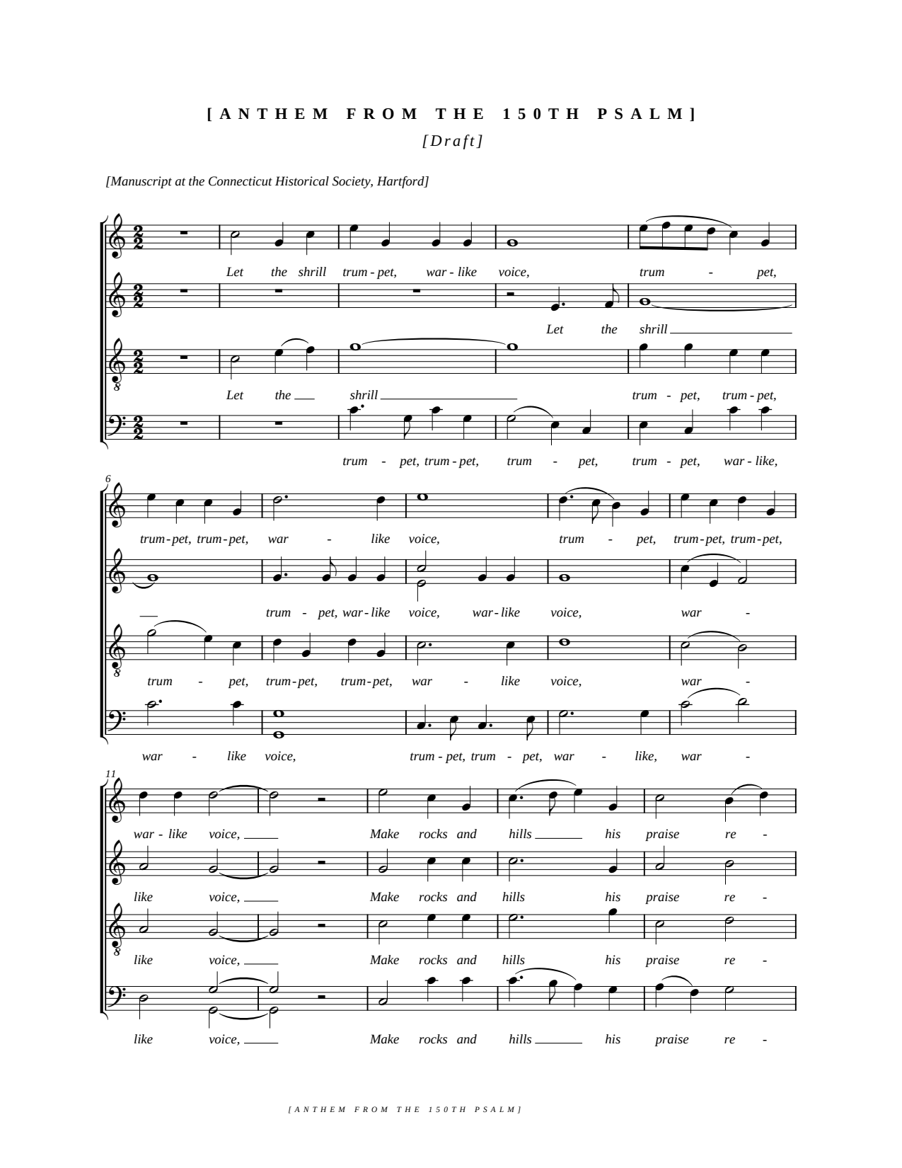 Anthem From the 150TH Psalm {Draft}