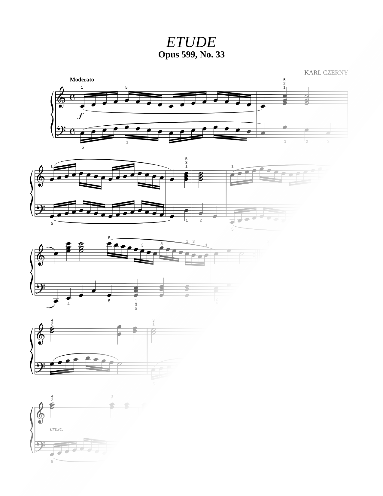 Practical Exercises for Beginners, Op. 599, Etude No. 33