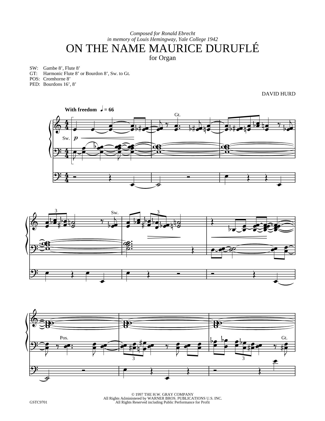 On the Name of Maurice Durufle