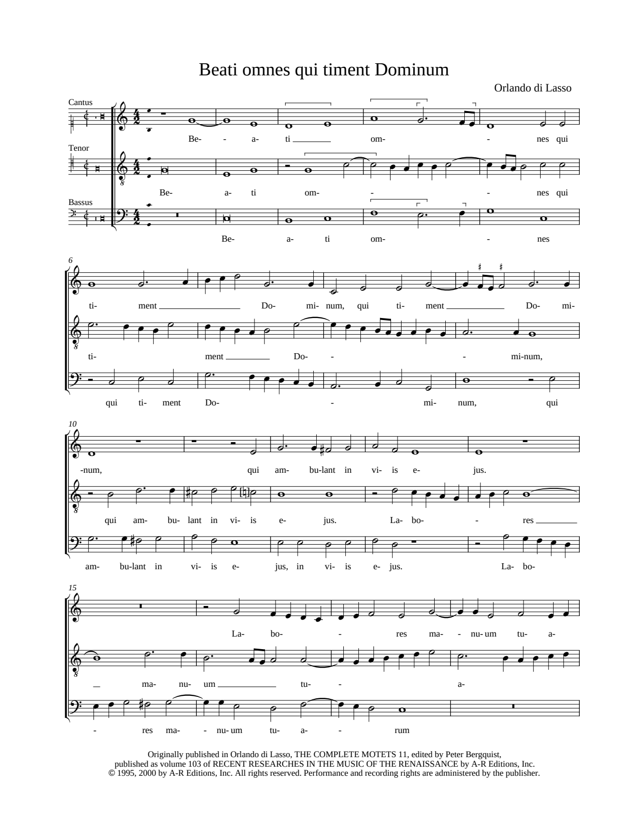 Beati omnes qui timent Dominum