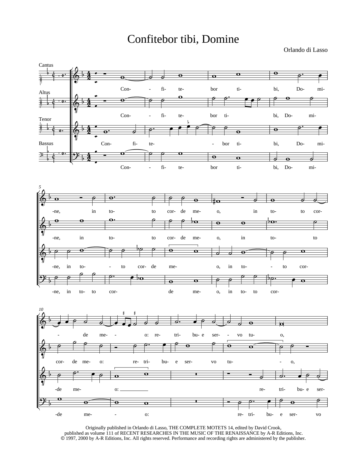 Confitebor Tibi, Domine