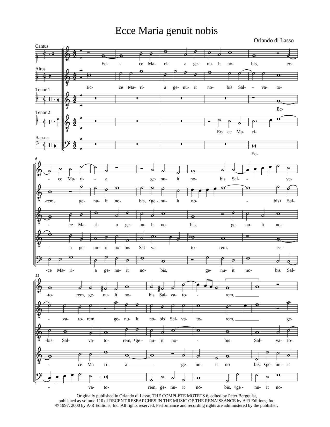 Ecce Maria genuit nobis