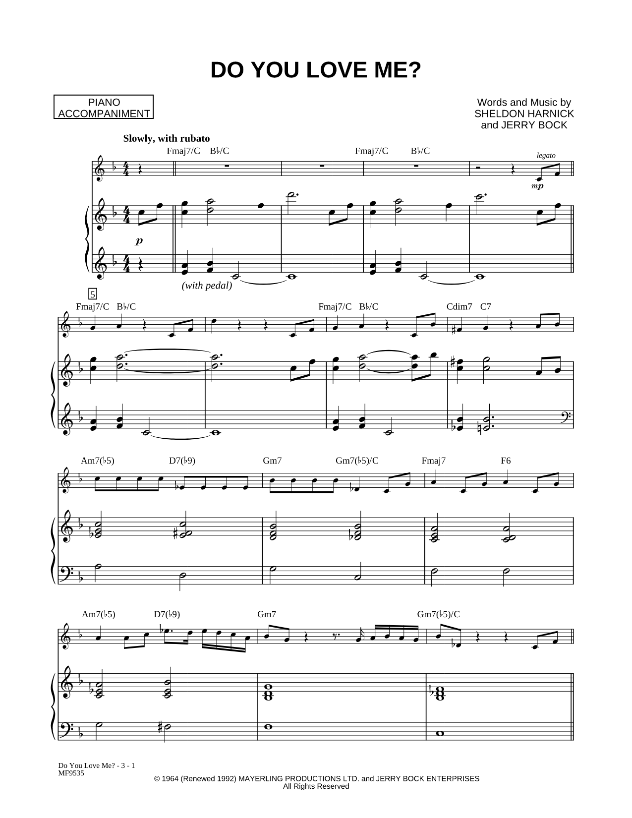 Do You Love Me? - Piano Accompaniment