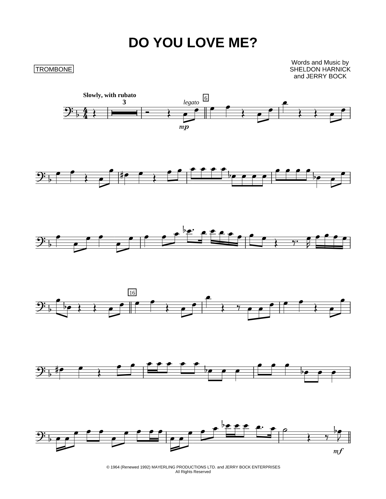 Do You Love Me? - Trombone