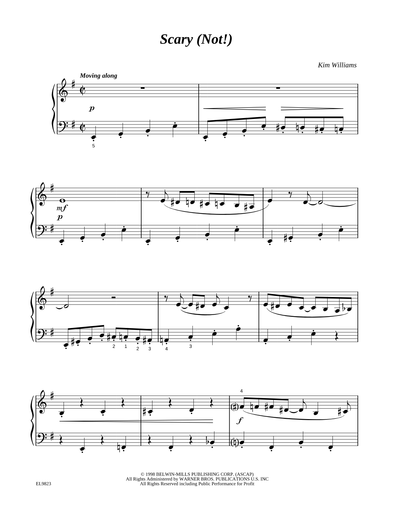 Scary (Not!) Sheet Music — Piano Solo