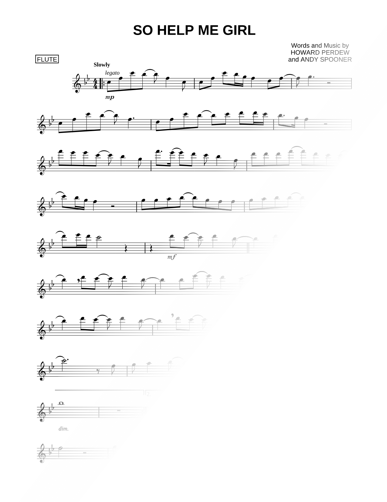 So Help Me Girl - Flute