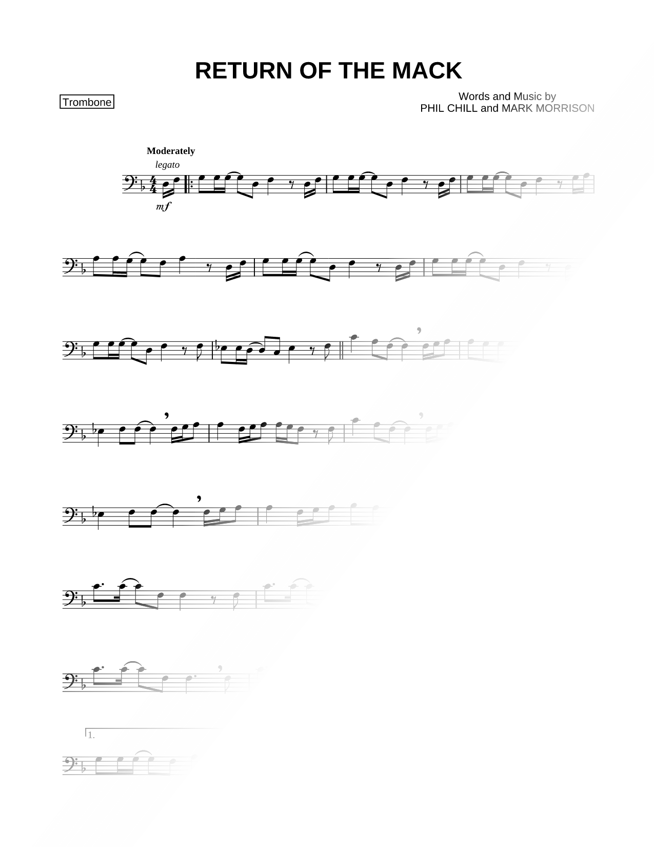 Return of the Mack - Trombone