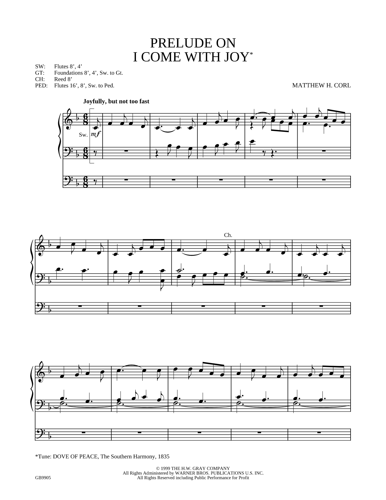 Prelude on I Come With Joy
