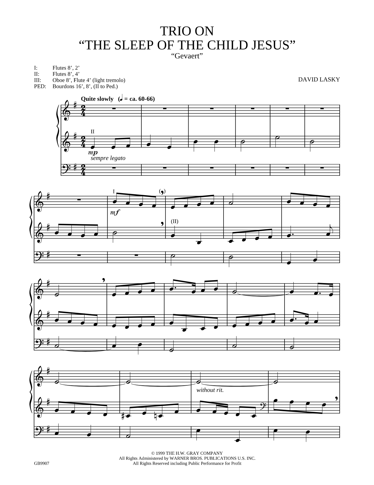 Trio on "The Sleep of the Child Jesus"