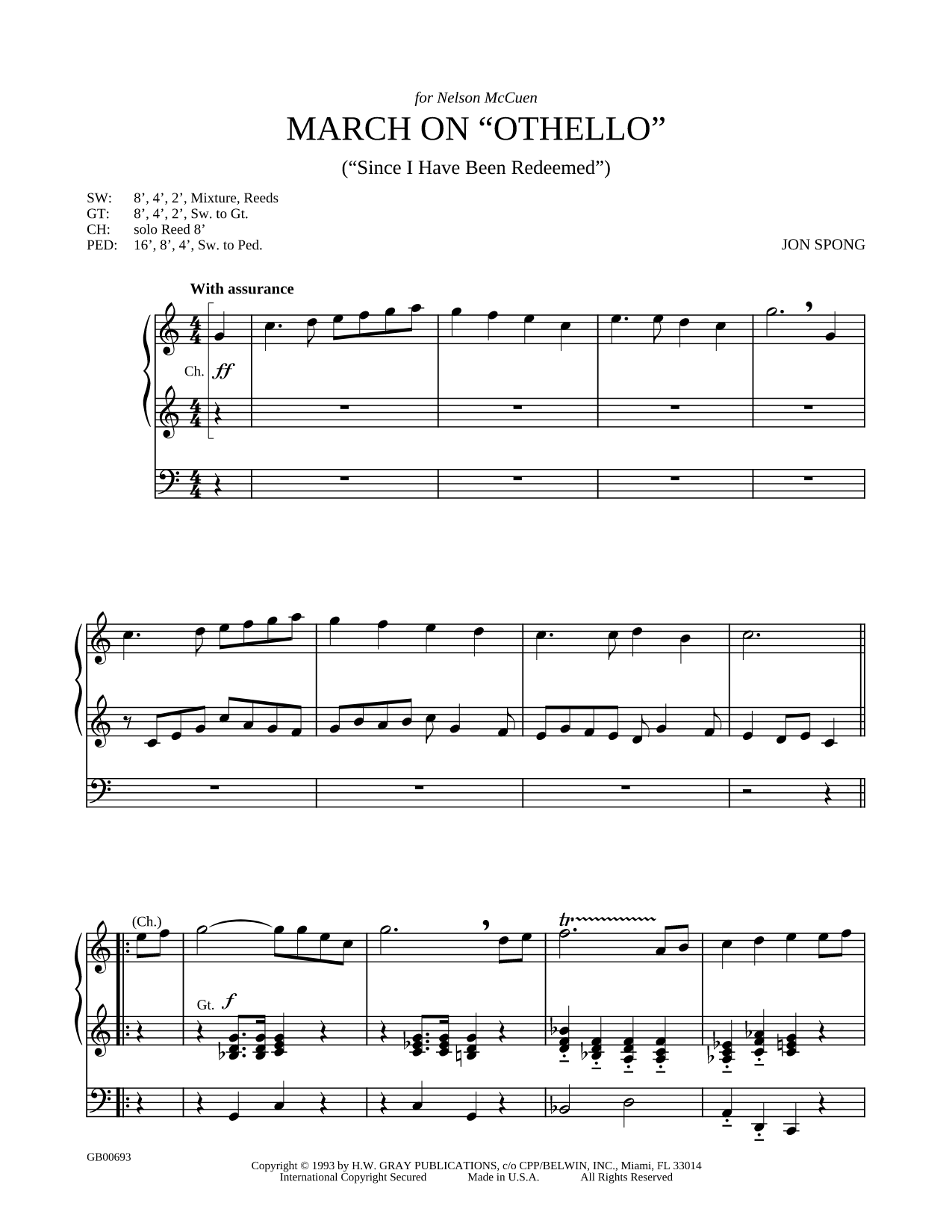March on "Othello" ("Since I Have Been Redeemed")