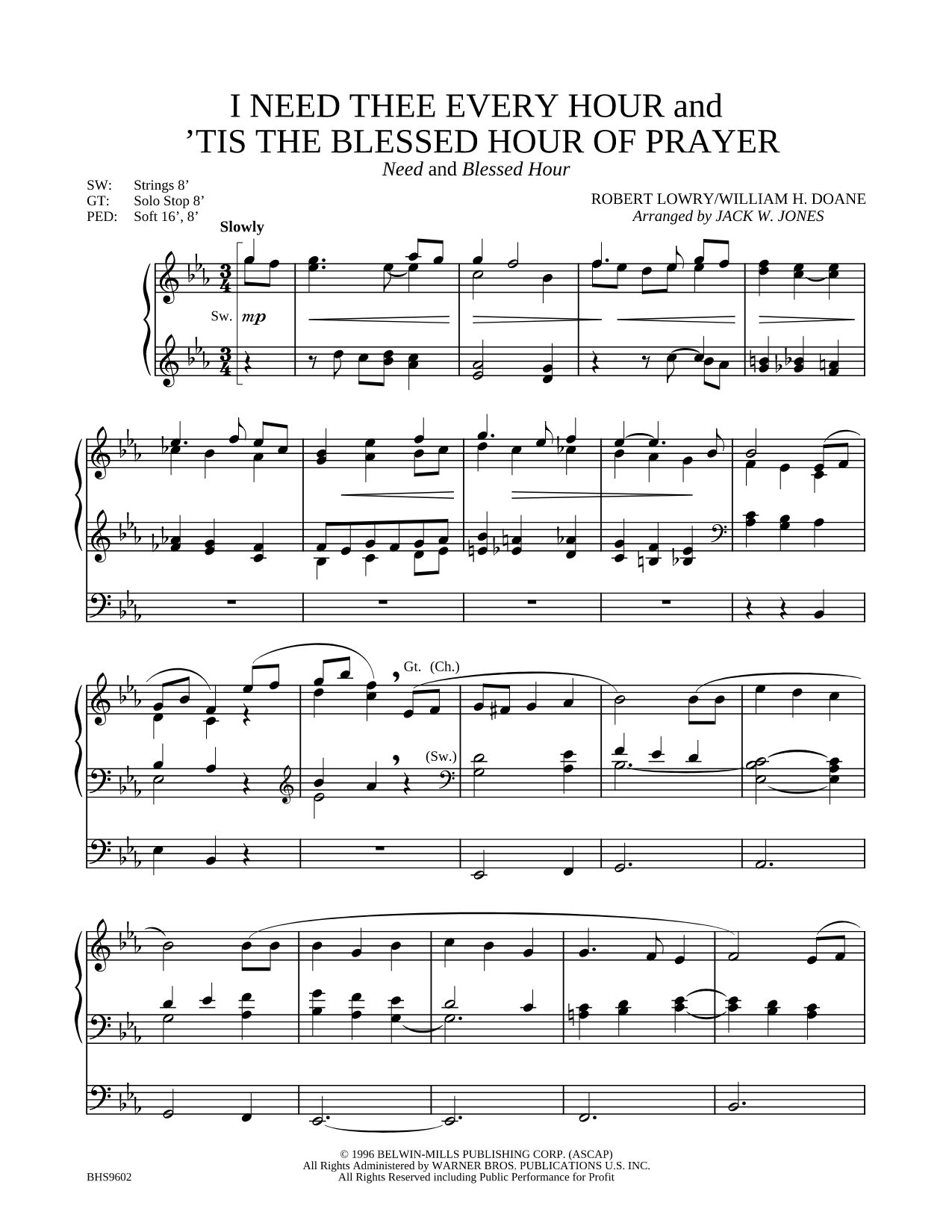 I Need Thee Every Hour and 'Tis the Blessed Hour of Prayer
