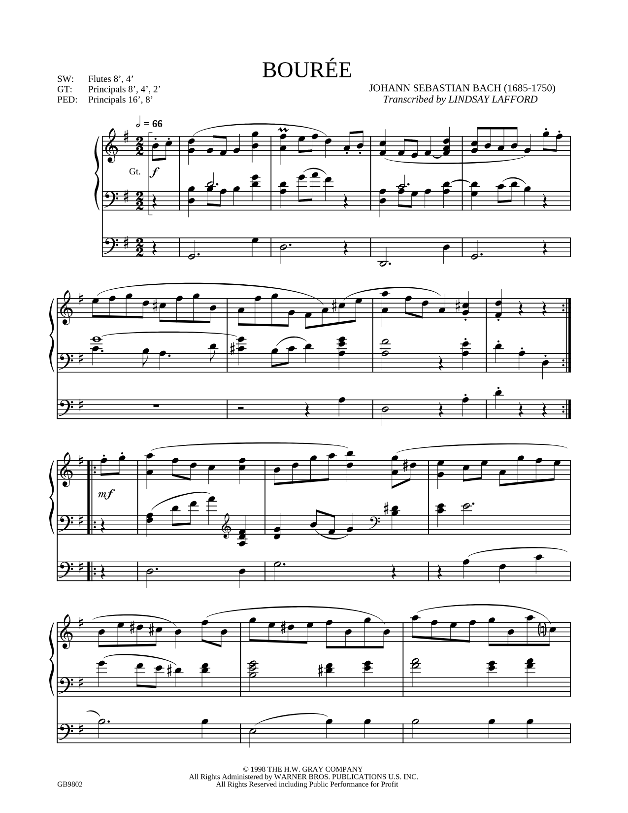 Bourée, from Cello Suite No. 3 in C Major