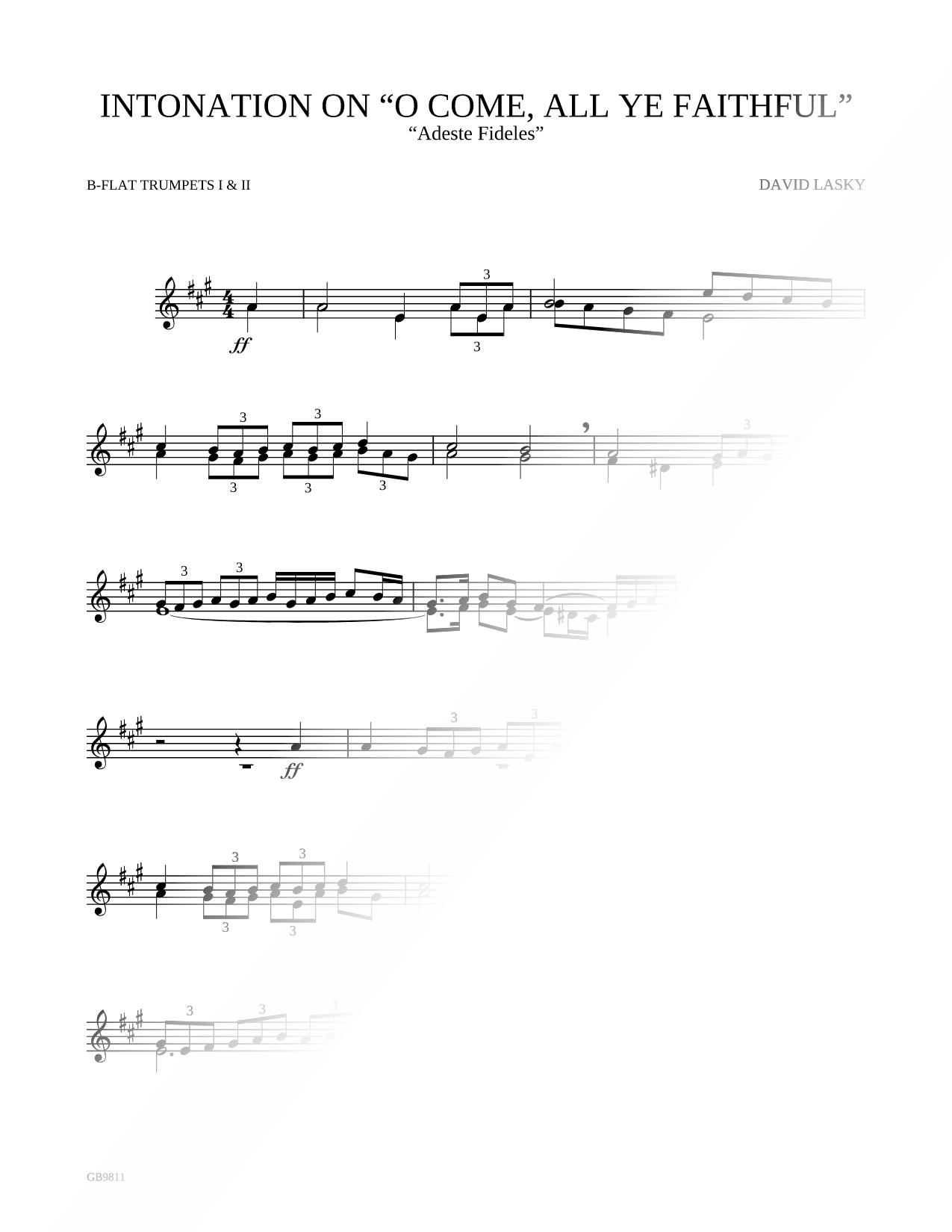 Intonation on O Come, All Ye Faithful - Optional Bb Trumpet Pts I and II