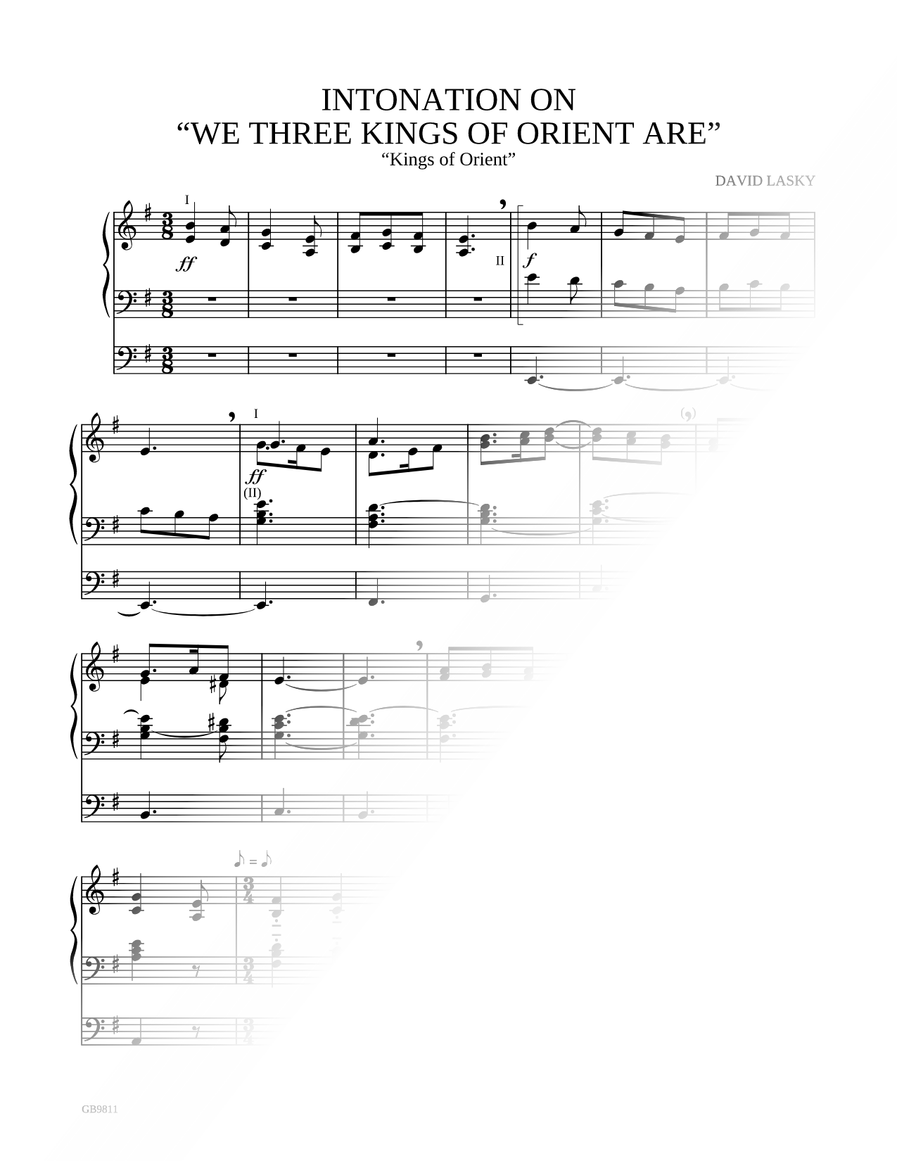 Intonation on "We Three Kings of Orient Are"