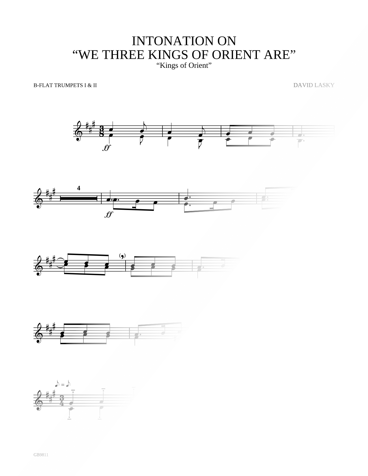 Intonation on We Three Kings of Orient Are - Optional BbTrumpets