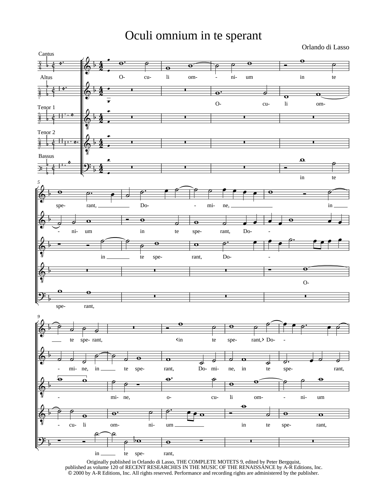 Oculi omnium in te sperant