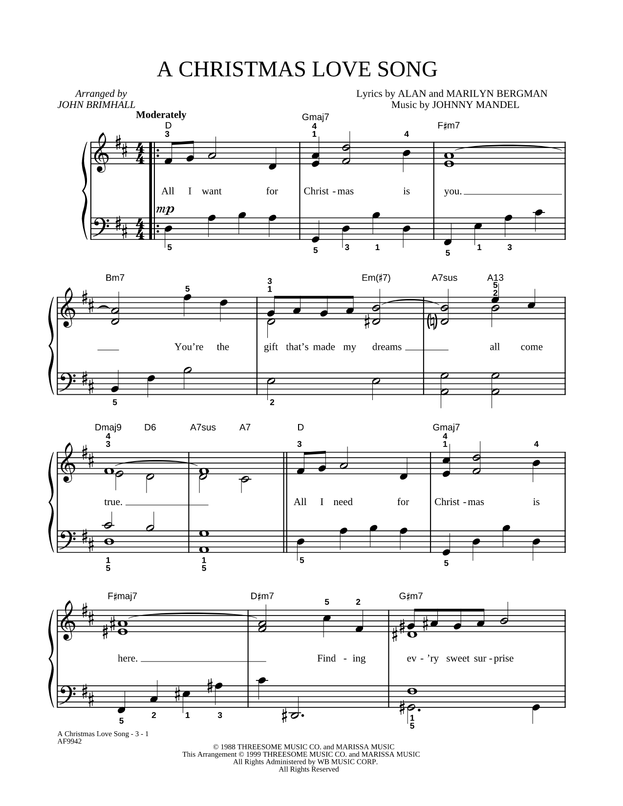 A Christmas Love Song