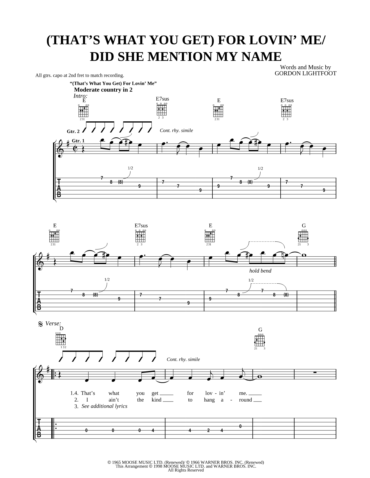 (That's What You Get) for Lovin' Me/Did She Mention My Name