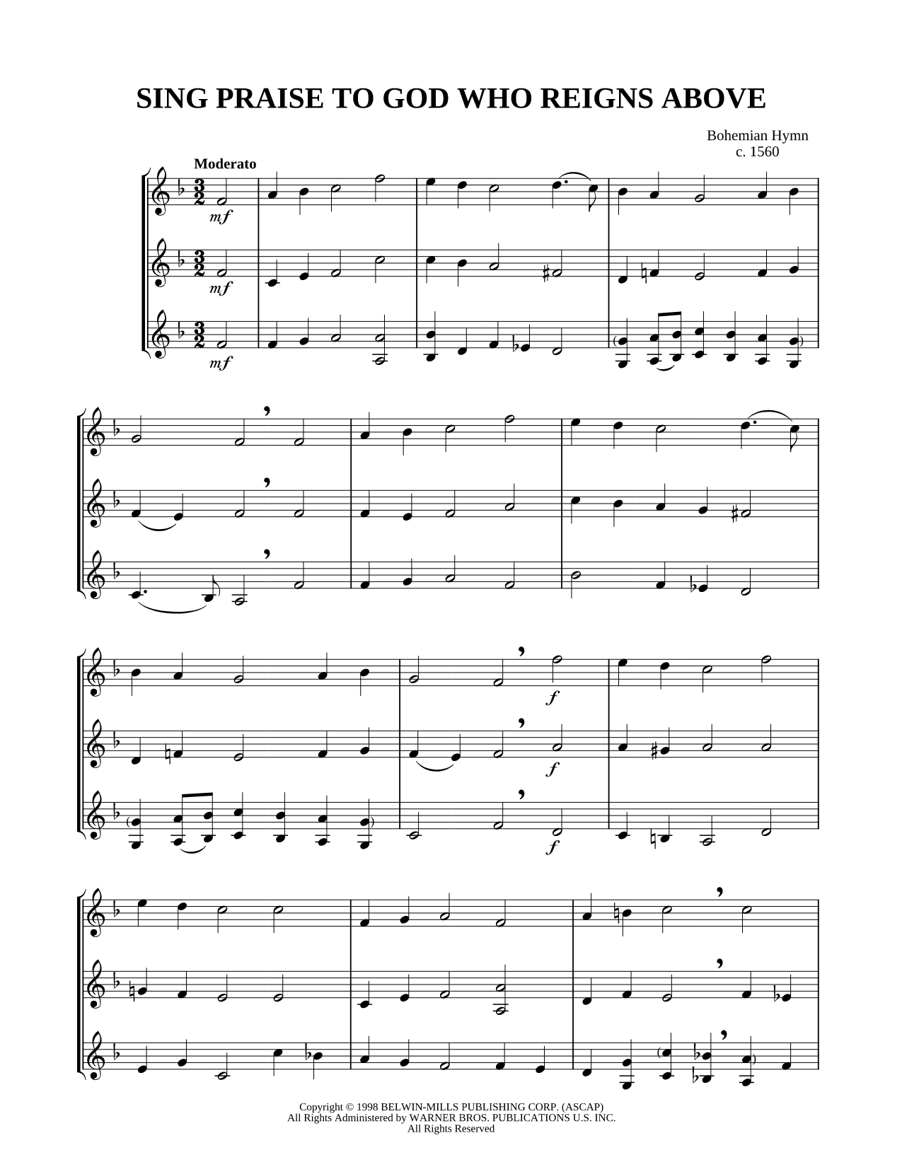 Sing Praise To God Who Reigns Above