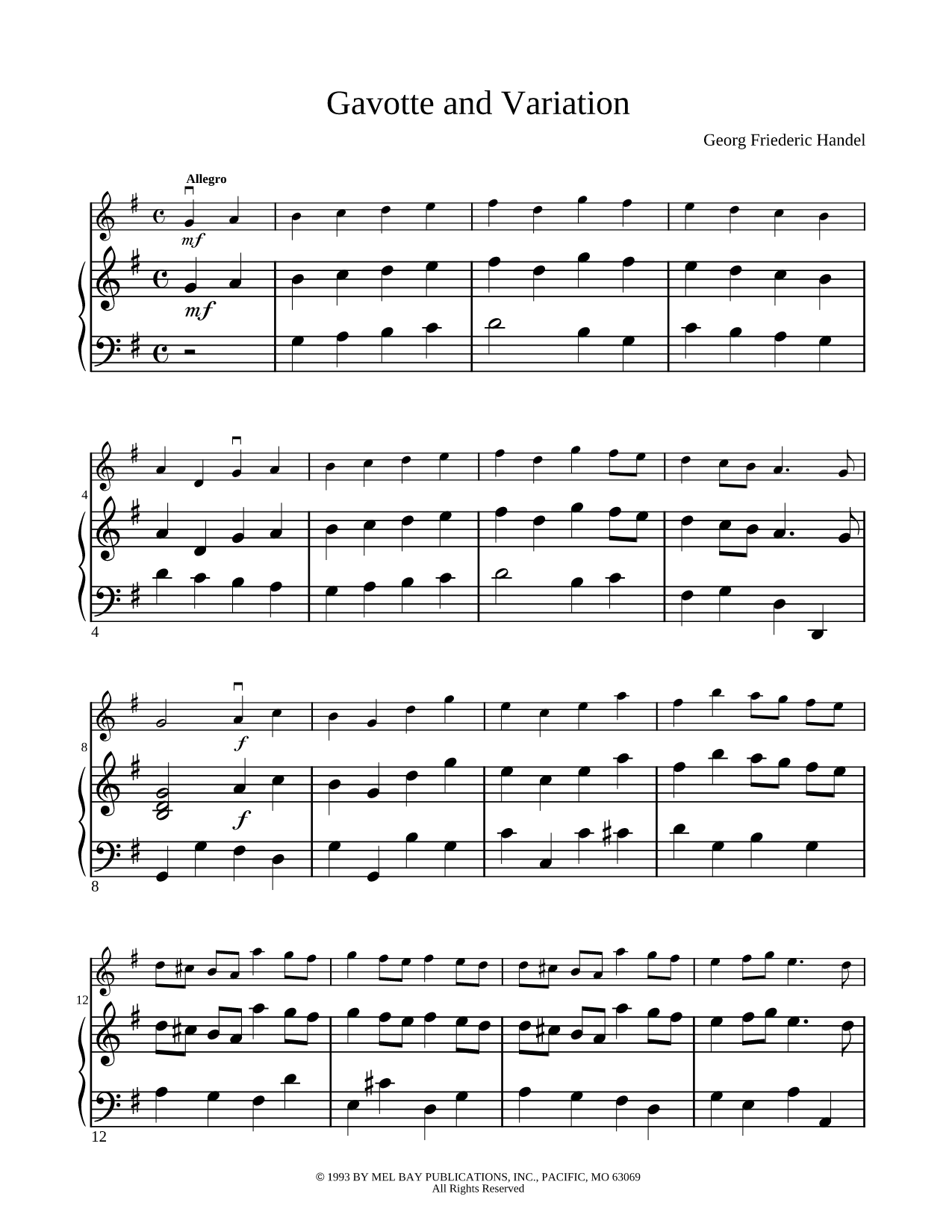 Gavotte and Variation